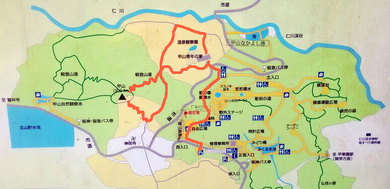 甲山森林公園登山ルート